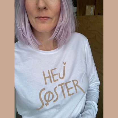Hej Søster White Long Sleeve Logo Tee - Old Logo Stock Sale